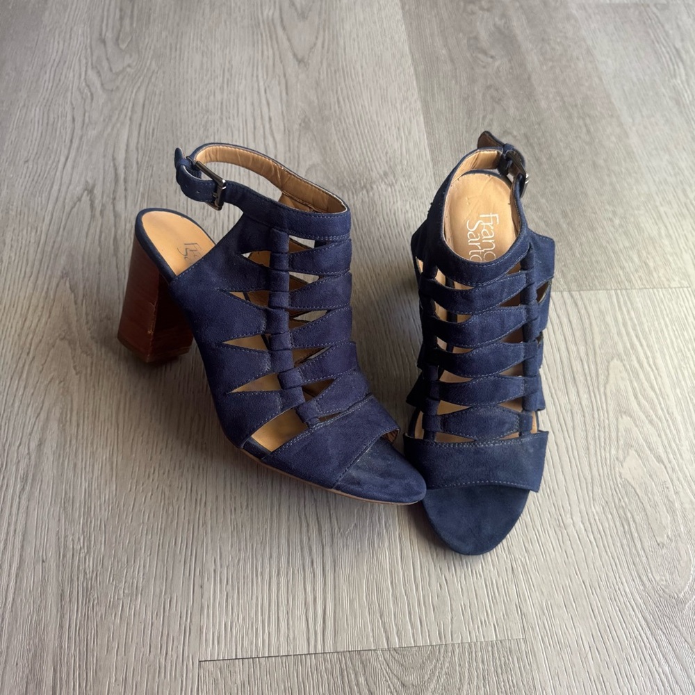 Franco Sarto Faux Suede Cut-Out Heels